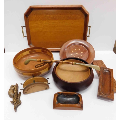 82 - Wood ware - including trays & bowls