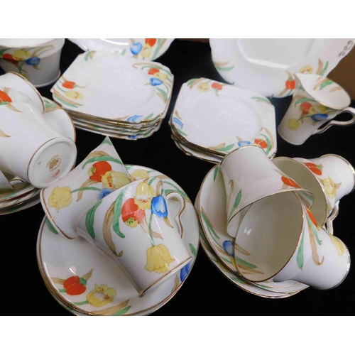 84 - Thirty five - Pieces of Taylor Kent tulip pattern ceramics