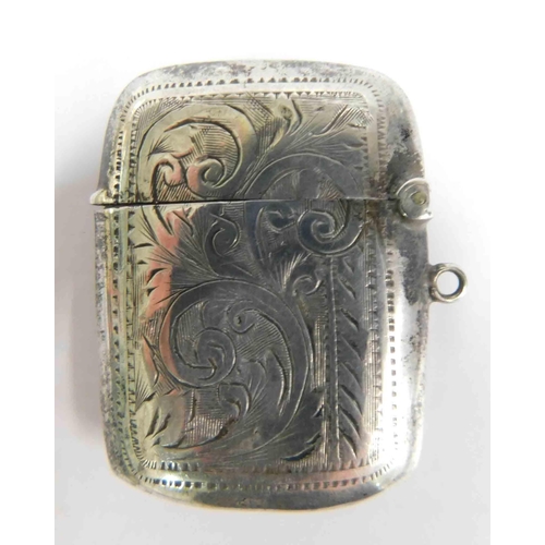 123 - Antique - silver vesta case