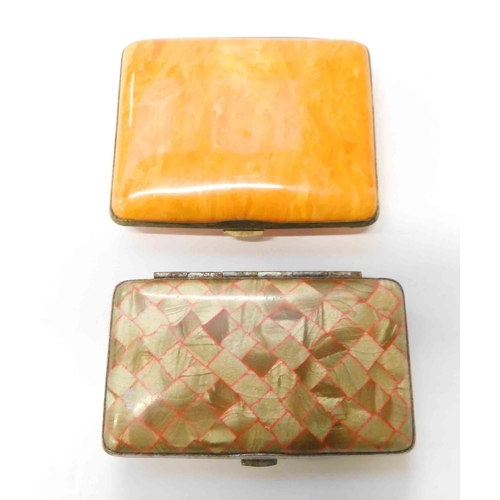 130 - Two - Art Deco style - celluloid cigarette cases