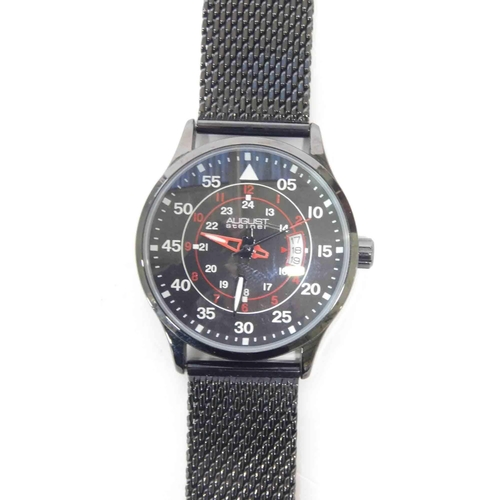 153 - August Steiner watch - coloured accented dial - stainless steel adjustable strap - working order