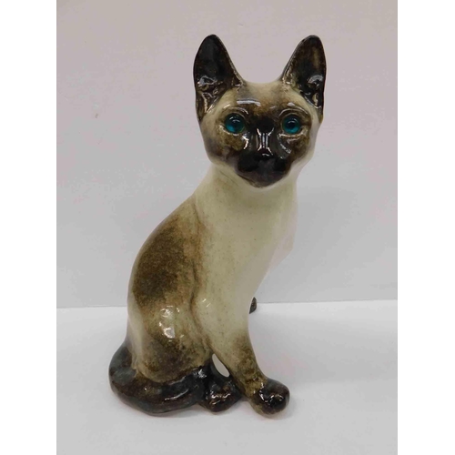 267 - Kensington Winstanley - Siamese Cat with blue glass eyes - no damage - signed size 4