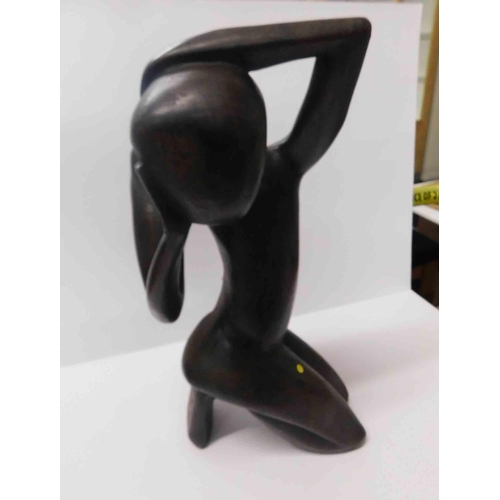 46 - Wooden contemporary - kneeling figure - 21