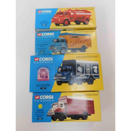 48 - Four - Corgi Classics - 30304 box van/20201 Esso/30305 club & 30308 Fox's