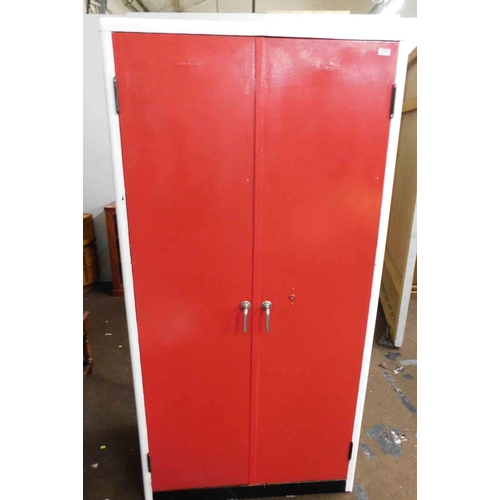 539 - Up-cycled 2 door industrial Milners cabinet-made into a wardrobe