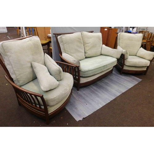 557 - 2 Seater Ercol settee with 2x matching armchairs