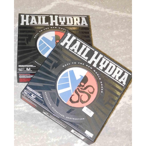 608 - 2x New & boxed (damage to 1 box) Hail Hydra board games