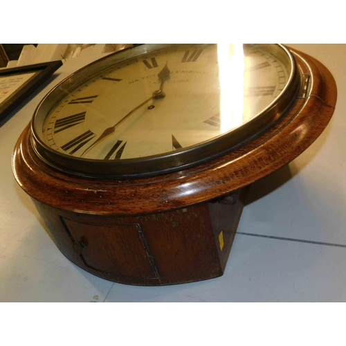 621 - Sir Titus Salt - Saltaire - Antique oak cased wall clock from Salts Mill, given as a retirement pres... 