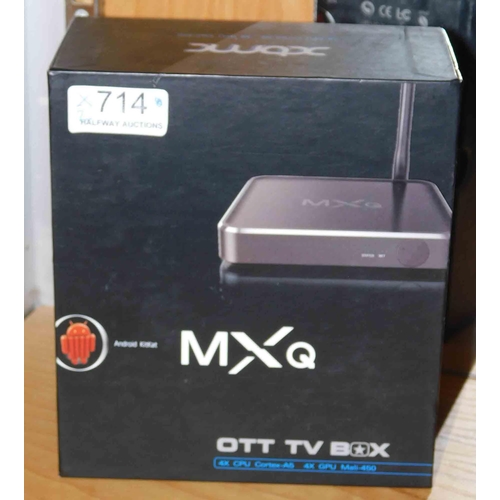 714 - MXQ OTT TV - boxed and unused in working order