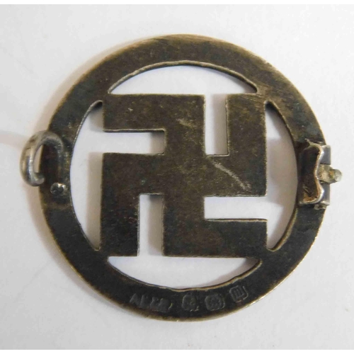 103 - Silver hallmarked - badge/broken pin