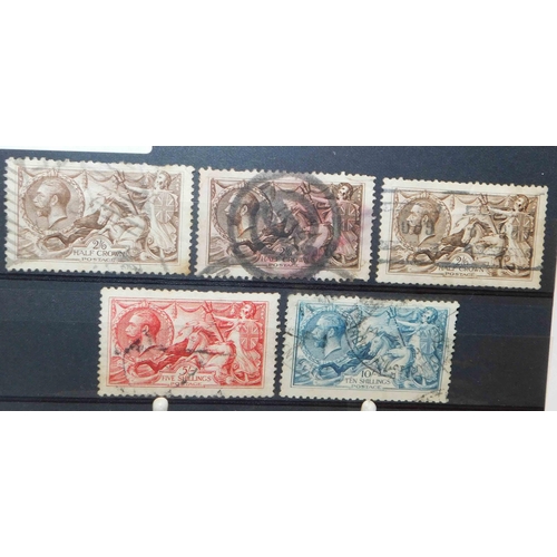 129 - George V era - Seahorses stamps with extra shades