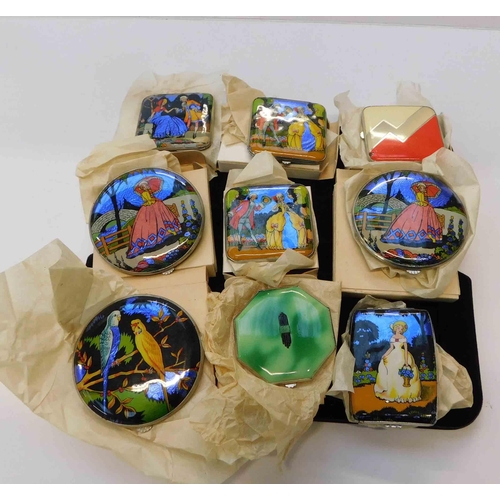 22 - Nine - vintage enamelled compacts