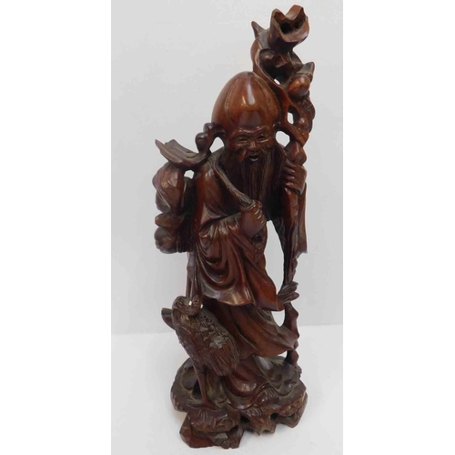 248 - Oriental hardwood carving - approx. 12