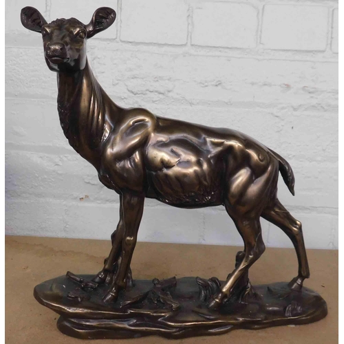 51 - Bronzed - reindeer figure - 18