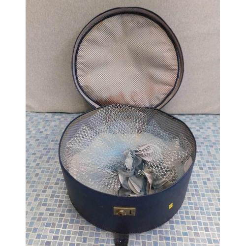 570 - Blue leatherette hat box