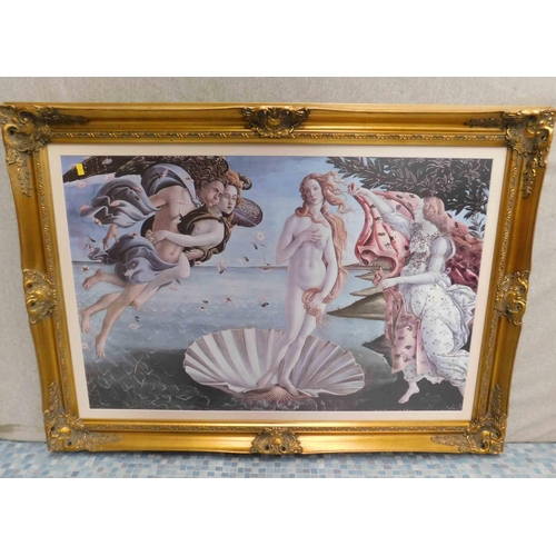 632 - Print of 'Birth of Venus' Botticelli - in gilt frame