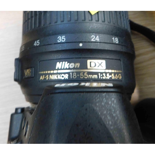 800 - Nikon D3100 + Nikon bag & lens AF-S Nikkor 18-55mm zoom w/o