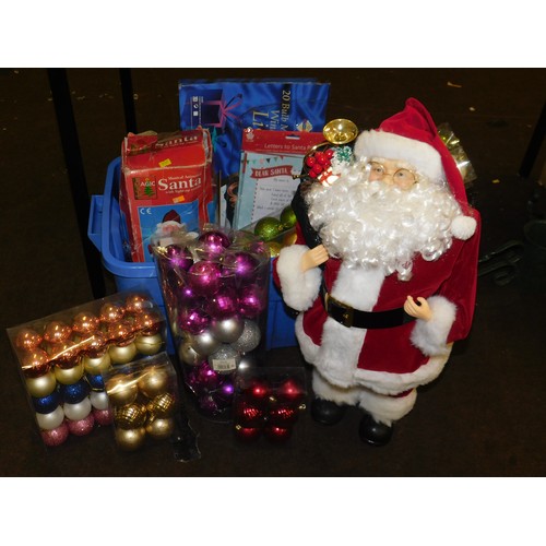 817 - Joblot of Christmas baubles & decorations inc large Santa
£1 start - all monies go to Bradford Hospi... 