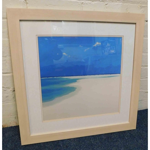 11 - Framed - beach scene print - approx. 25