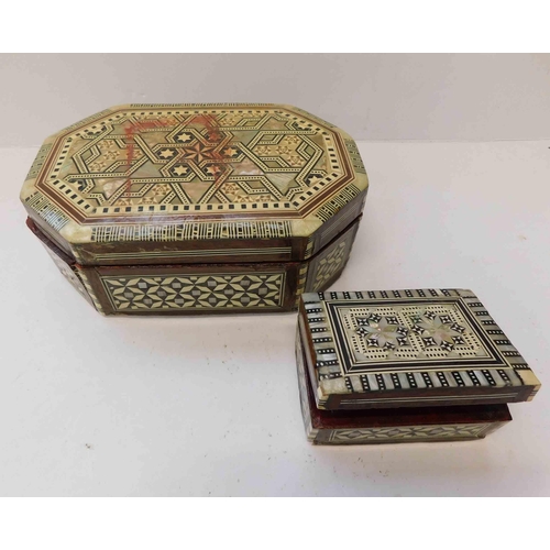 115 - Two - Mother of pearl inlaid boxes