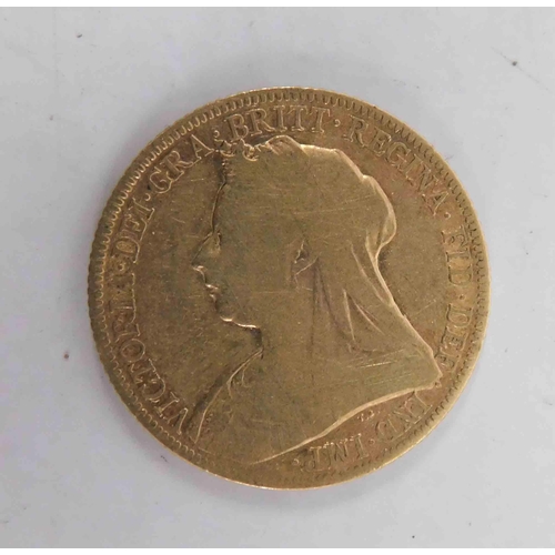 125 - 22ct gold - Full Sovereign coin - dated 1900 - weight 7.8g