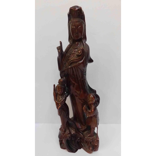 28 - Oriental hardwood carving - approx 18