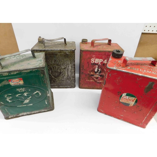 501 - 4x Vintage petrol cans