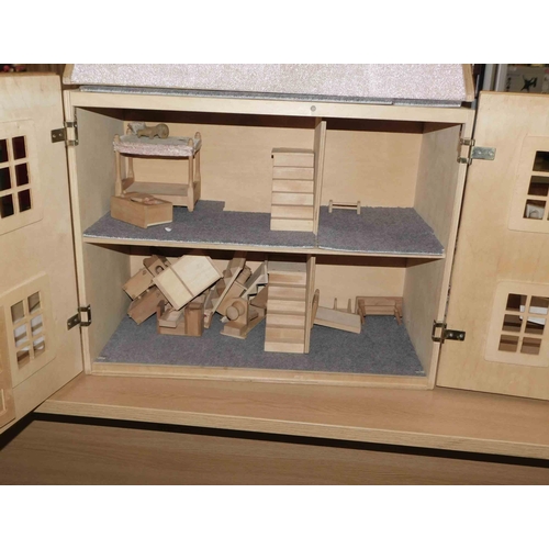 540 - Wooden dolls house with furniture