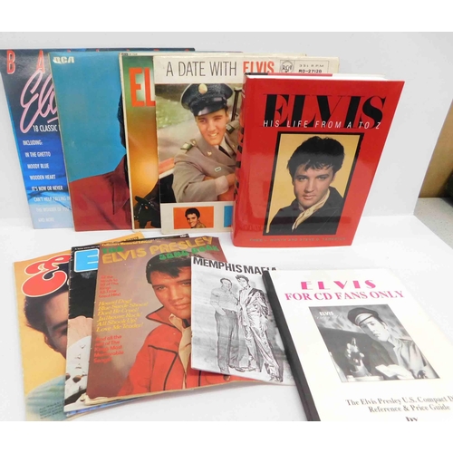 56 - Elvis items including - LPs/books & magazines