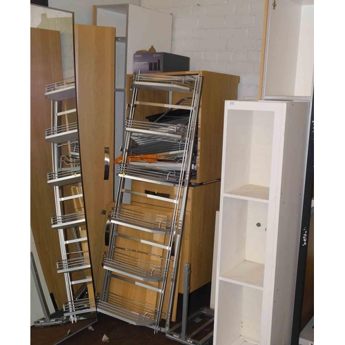 628 - Large collection of kitchen units etc & accessories inc flatpack wardrobe-as seen