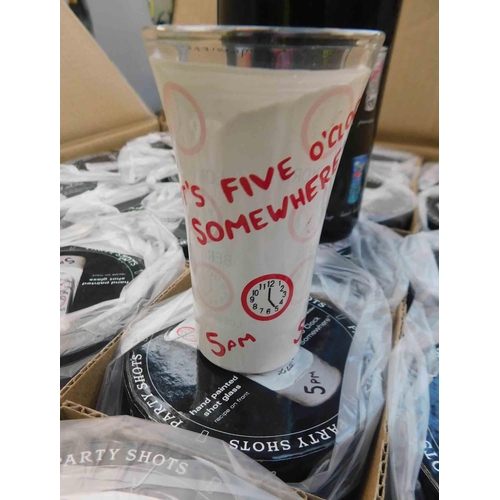 694 - 35+ '5 o'clock somewhere' glasses with individual boxes