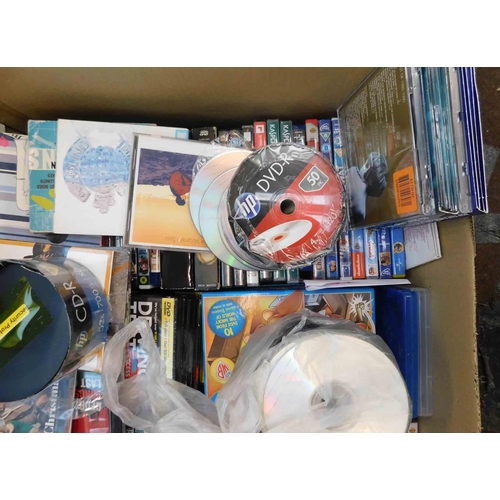 807 - Large box of blank recordable CD's & DVD's + CD's & DVD's etc