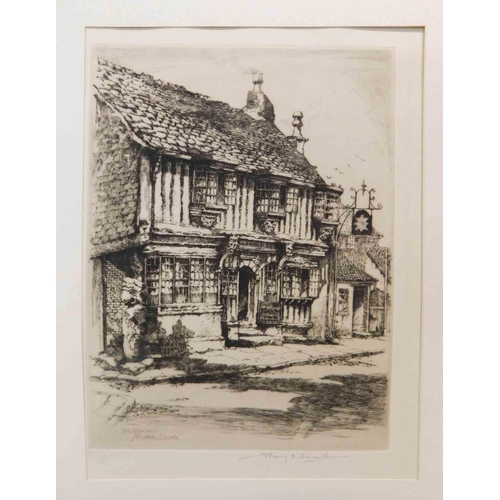 81 - Three - signed etchings & watercolour of St Ives