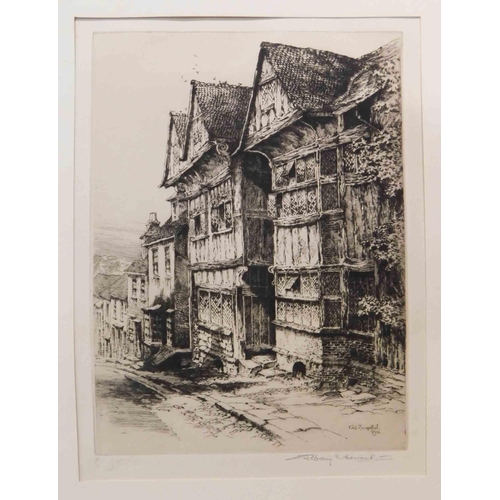 81 - Three - signed etchings & watercolour of St Ives