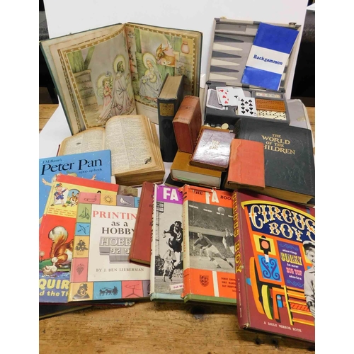 82 - Mixed vintage - books & games - including backgammon