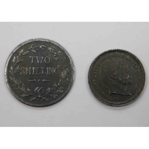 126 - Edwardian dolls money & Two Shilling coin