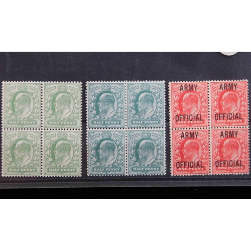 129 - Edward VII era stamps - in blocks of four