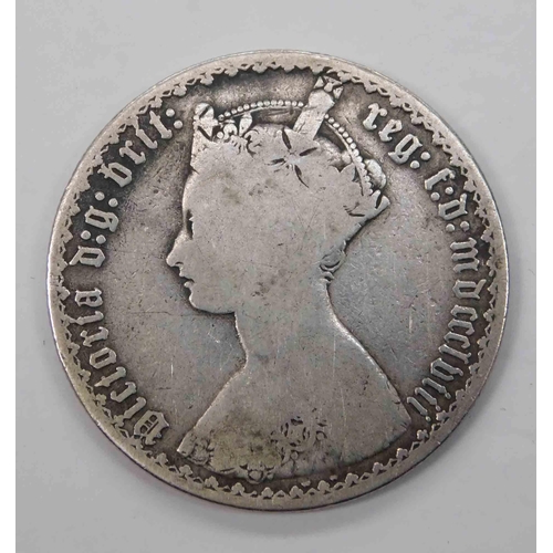 135 - 1858 dated - Gothic silver Florin coin