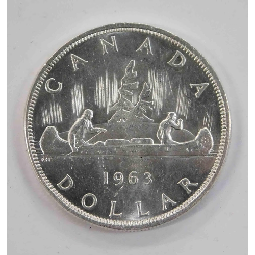 155 - 1963 dated - Canadian silver Dollar coin