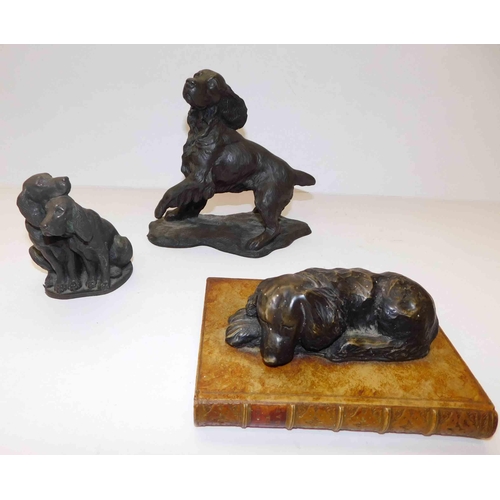 222 - Three - metal ornamental dogs