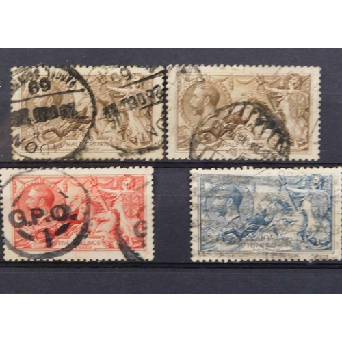 236 - George V era - Seahorse stamps - including extra shades