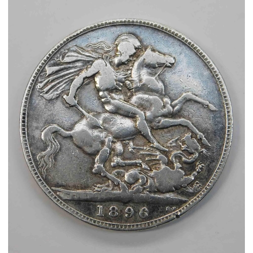 239 - 1896 dated - Victorian silver Crown coin