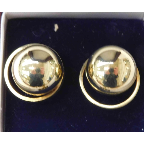 271 - 14ct Gold - dome earrings - 10.6g