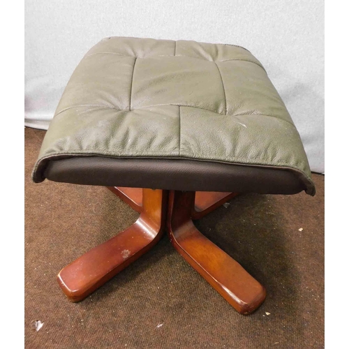 553 - Leather topped footstool