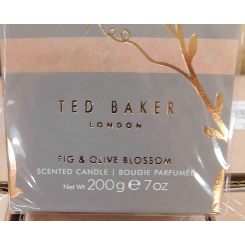 668 - Box of 12 new sealed Ted Baker scented candles - Fig & Olive Blossom