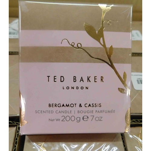 693 - Box of 12 new Ted Baker scented candles - Bergamot & Cassis