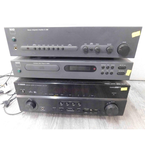 769 - Hifi equipment incl. NAD and Yamaha amp, CD player and receiver W/O