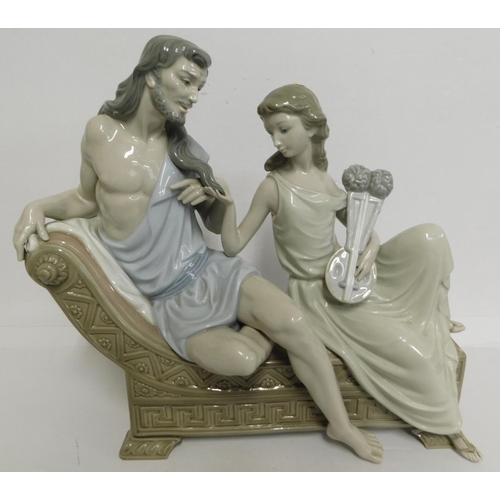 1 - Large Lladro - Samson & Delilah figural group - Model No. 5051 - retired porcelain figure - no box