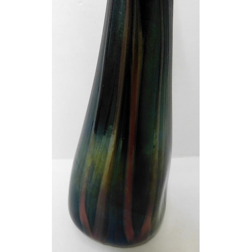 31 - Iridescent glass vase - signed J. Ditchfield - 34cm tall