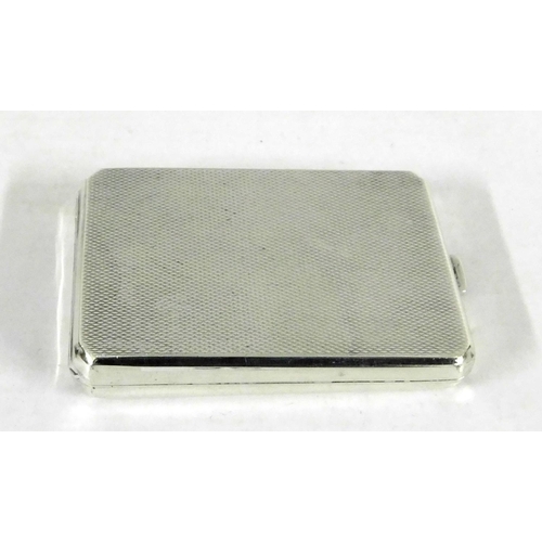 39 - Sterling silver - card case with engine turned decoration - 35.6g